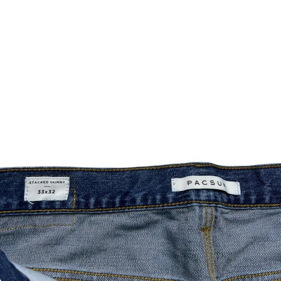 PacSun Jeans Stacked Skinny Mens Size 33 X 32 Medium Wash Denim - Picture 7 of 10